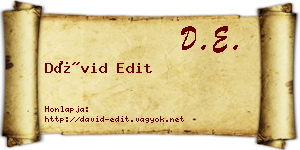 Dávid Edit névjegykártya
